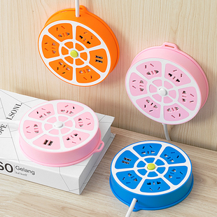 全纯铜圆孔插排带线插座多功能面板多孔排插带USB宿舍学生接线板