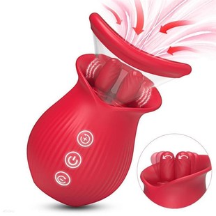 Powerful Rose Vibrator Toy for Women Licking Sucking Vacuum