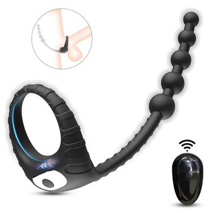 Remote Control Anal Pull Bead Prostate Vibrating Cock Ring