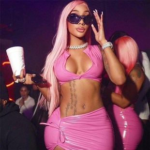 Sexy Crop Tops Leather 2 Piece Skirt Sets Summer Outfit 2023