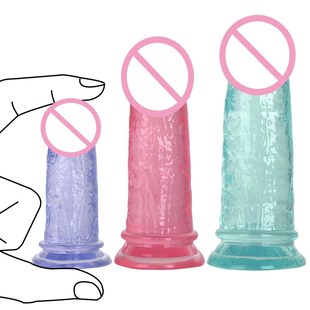 Women Erotic Anal Big Transparent Dildo Suction Cup Jelly