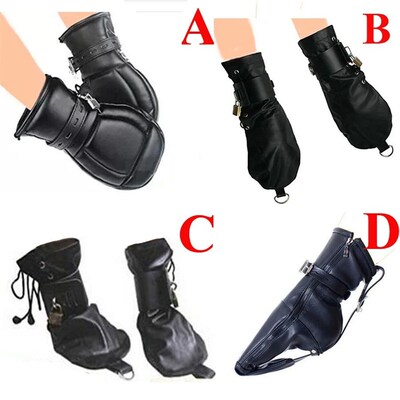 Handcuffs/Mittens/Boot Booties, Leather Gloves Dog Paw