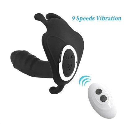 Wearable Butterfly Underwear, Fake Penis, G-Spot Vibrating T