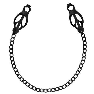 Metal Nipple Clamps Clips with Chain Clitoris Stimulator