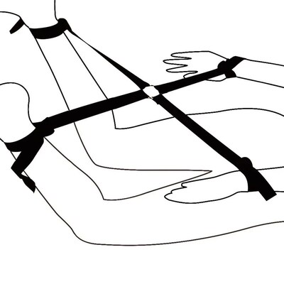 Leg Split BDSM Handcuff Strap System Couple Bed Sex Games