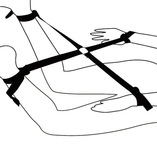 Leg Split BDSM Handcuff Strap System Couple Bed Sex Games