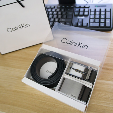 CalniKin皮带男真皮潮年轻人针扣商务休闲腰带平滑扣正装裤带CKin