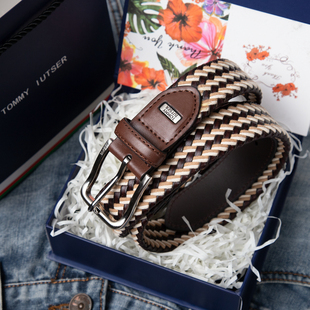 TOMMY IUTSER皮带男真皮休闲编织腰带潮流男士奢侈品名牌牛皮裤带