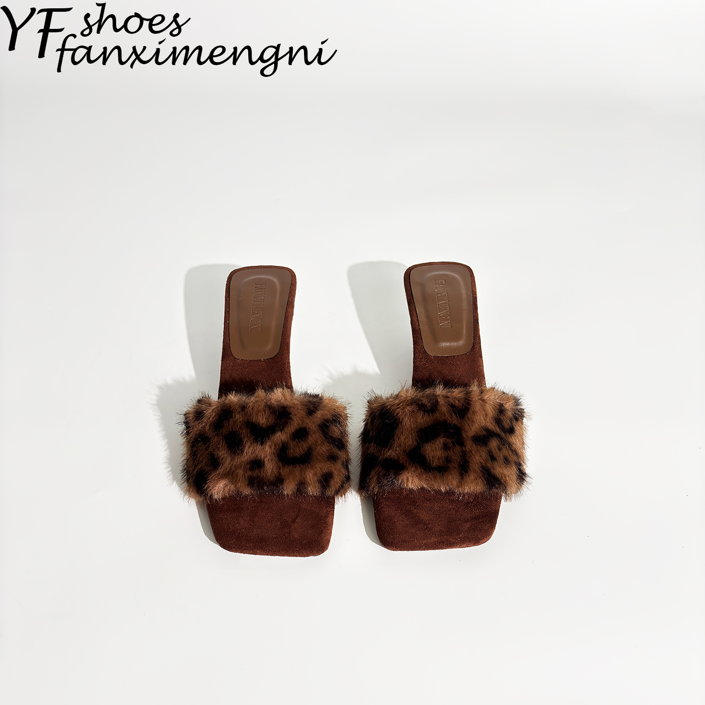 仙女风异形坡跟毛毛拖鞋女