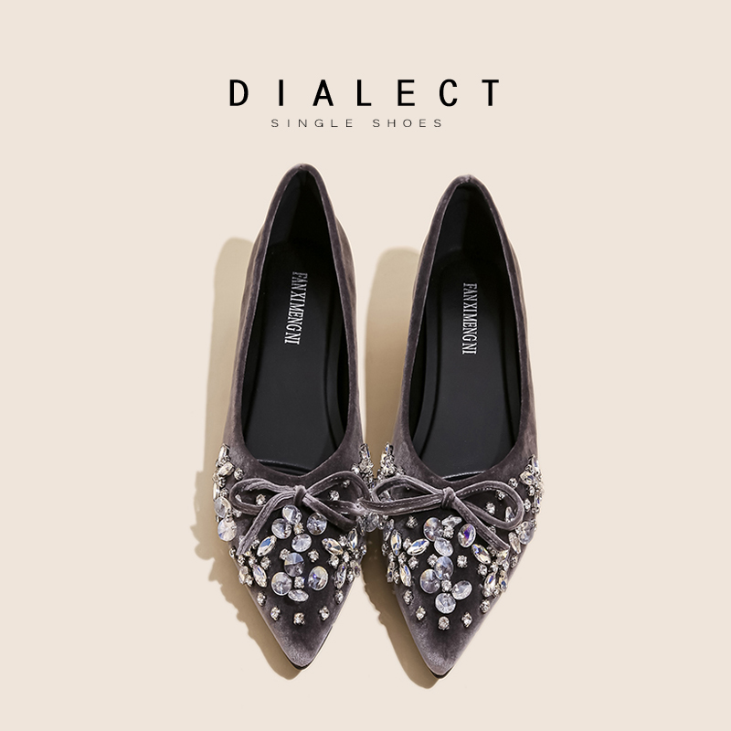 【一梵】金丝绒配裙子内增高单鞋