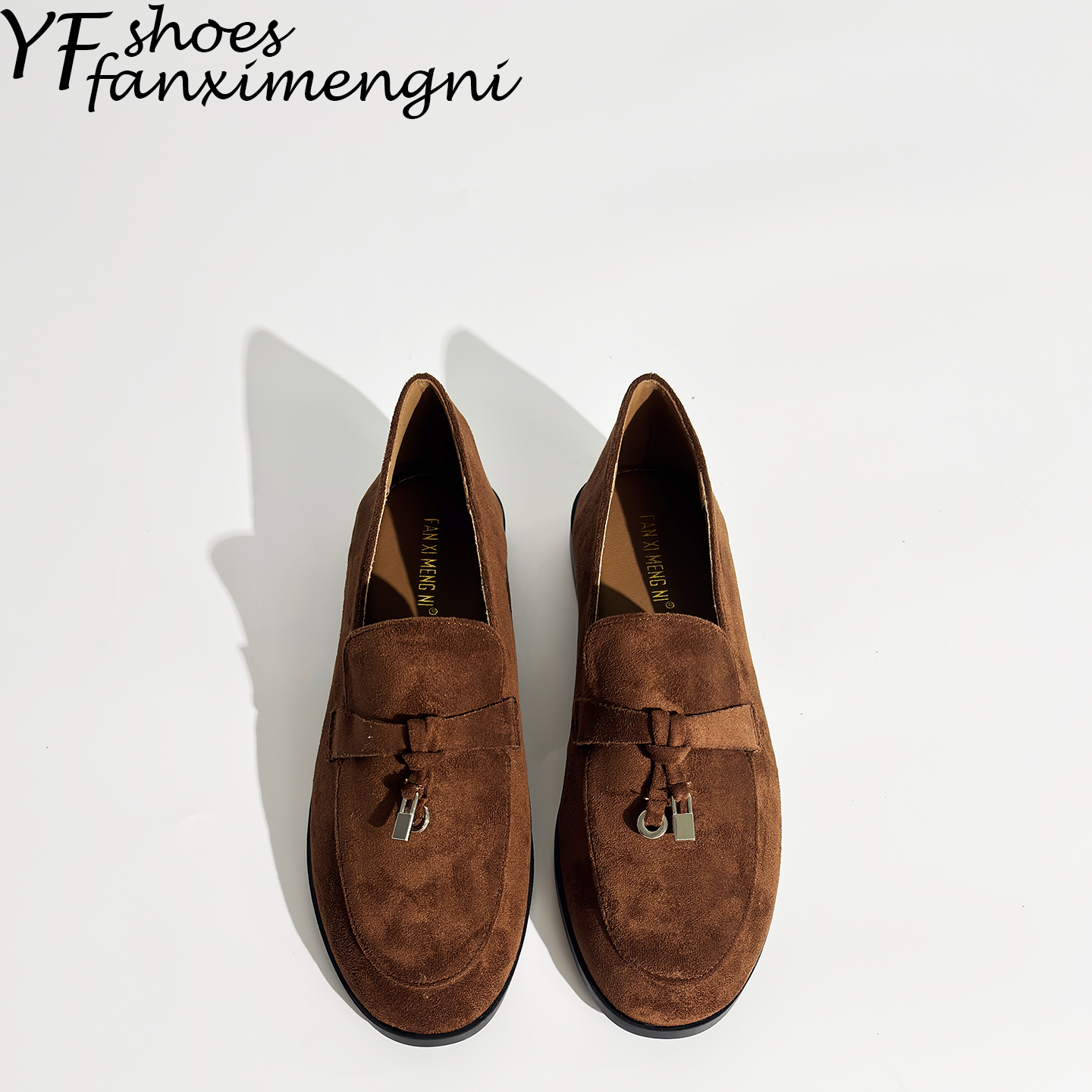 琥珀流光风反绒皮英伦乐福鞋