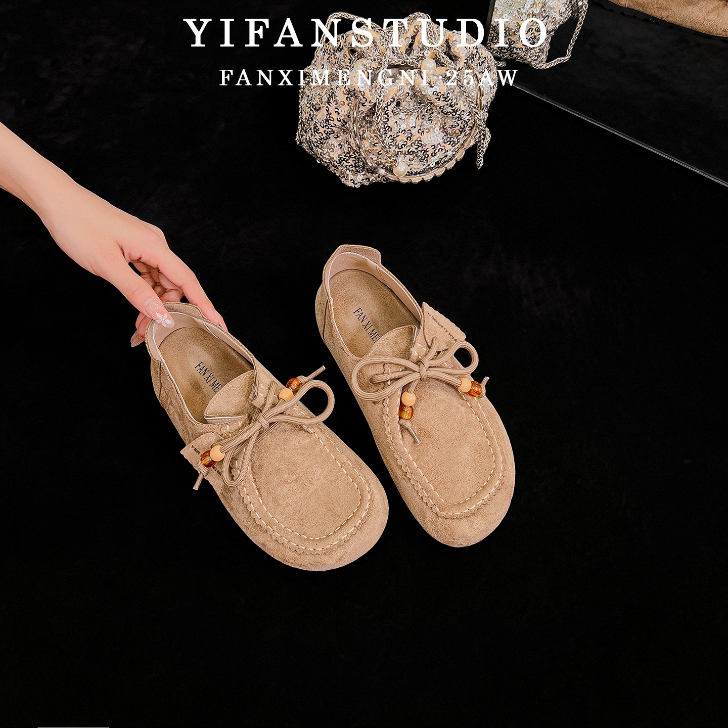 袋鼠鞋反绒磨砂勃肯鞋