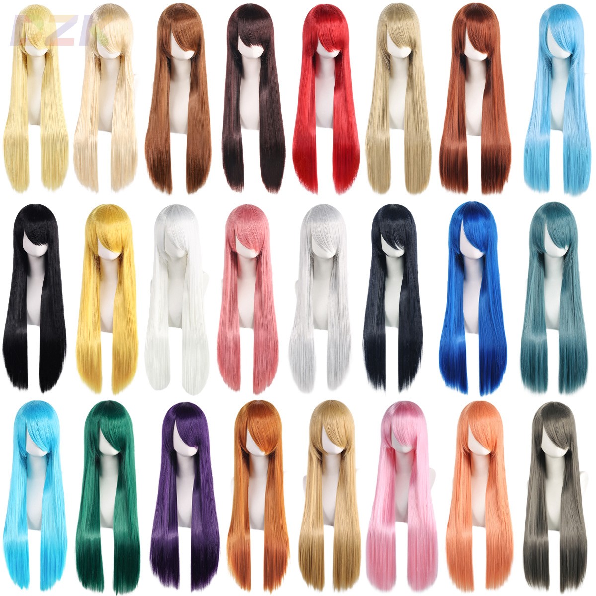 cosplay假发 万用80cm彩色长直发毛娘造型  男女万用直发厂m4055