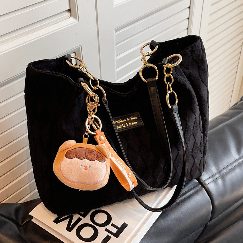 秋冬新款大容量包包女2023休闲百搭帆布单肩包爆款上课通勤托特包