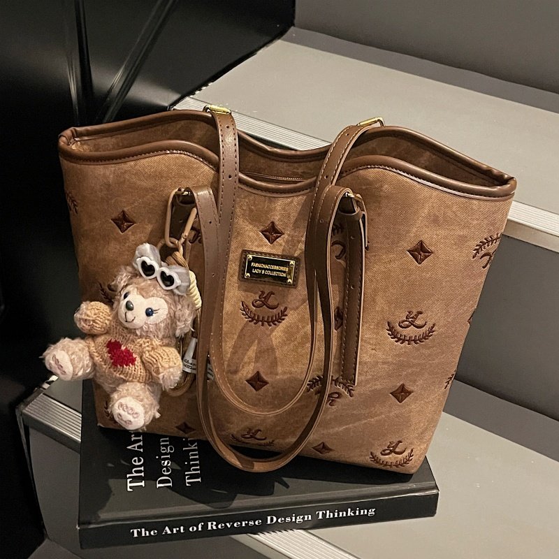 美拉德复古刺绣托特包包女大容量新款高级感上班通勤包女士单肩包