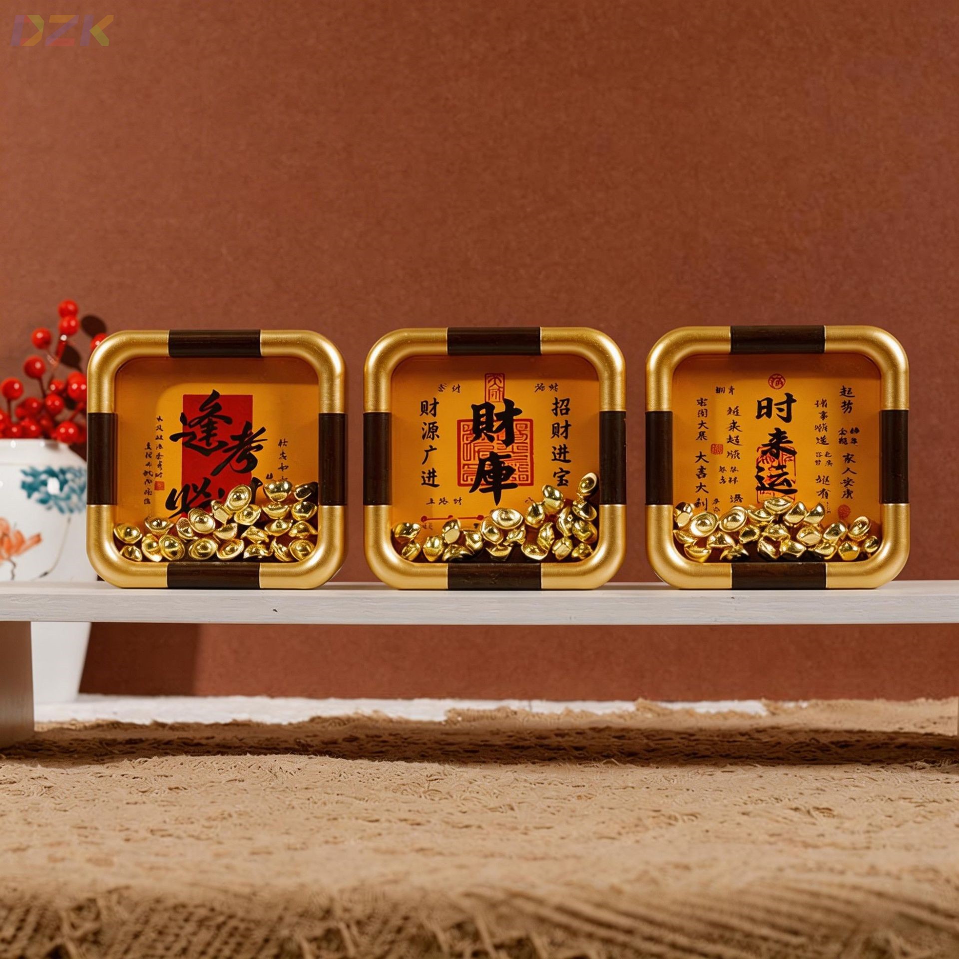 仿铜角PVC圆角中空含元宝含画相框/画框