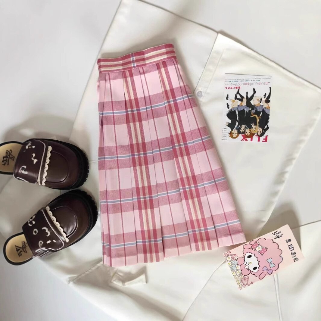 原创正版糖果jk格裙格子百褶裙学院风高腰半身裙辣妹显瘦短裙百搭