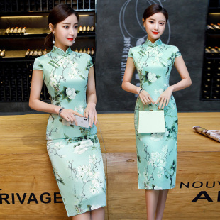 年轻款真丝旗袍2025夏秋新款式改良优雅少女中长款连衣裙复古清新