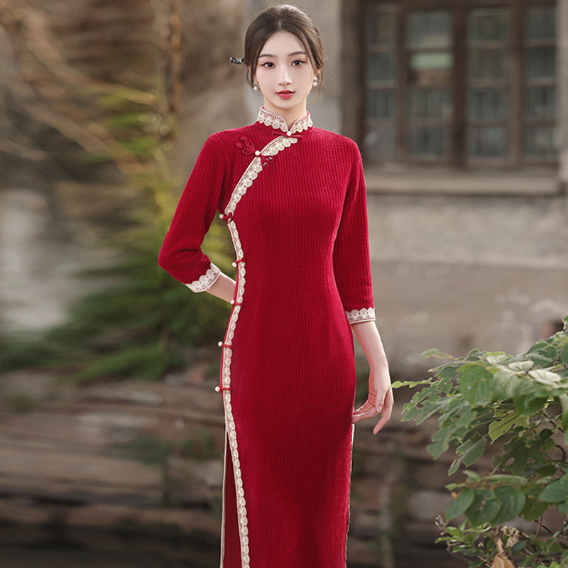 新中式旗袍敬酒服春秋季年轻款女