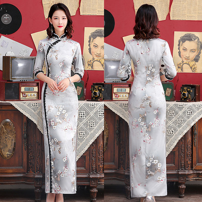 改良版中长款性感优雅风日常旗袍