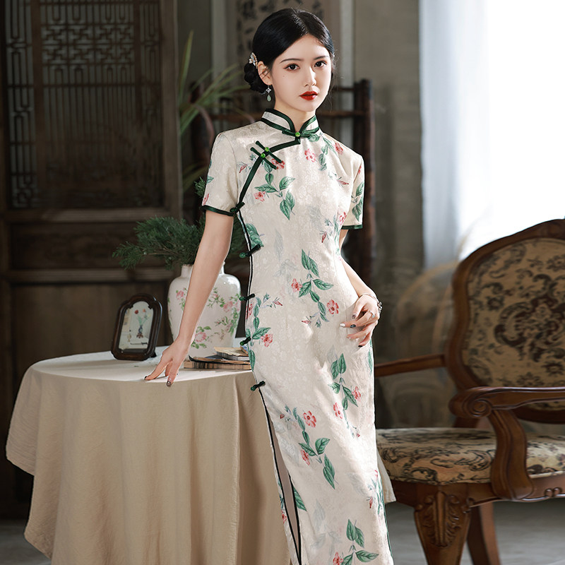 夏秋短袖日常小清新旗袍年轻款女