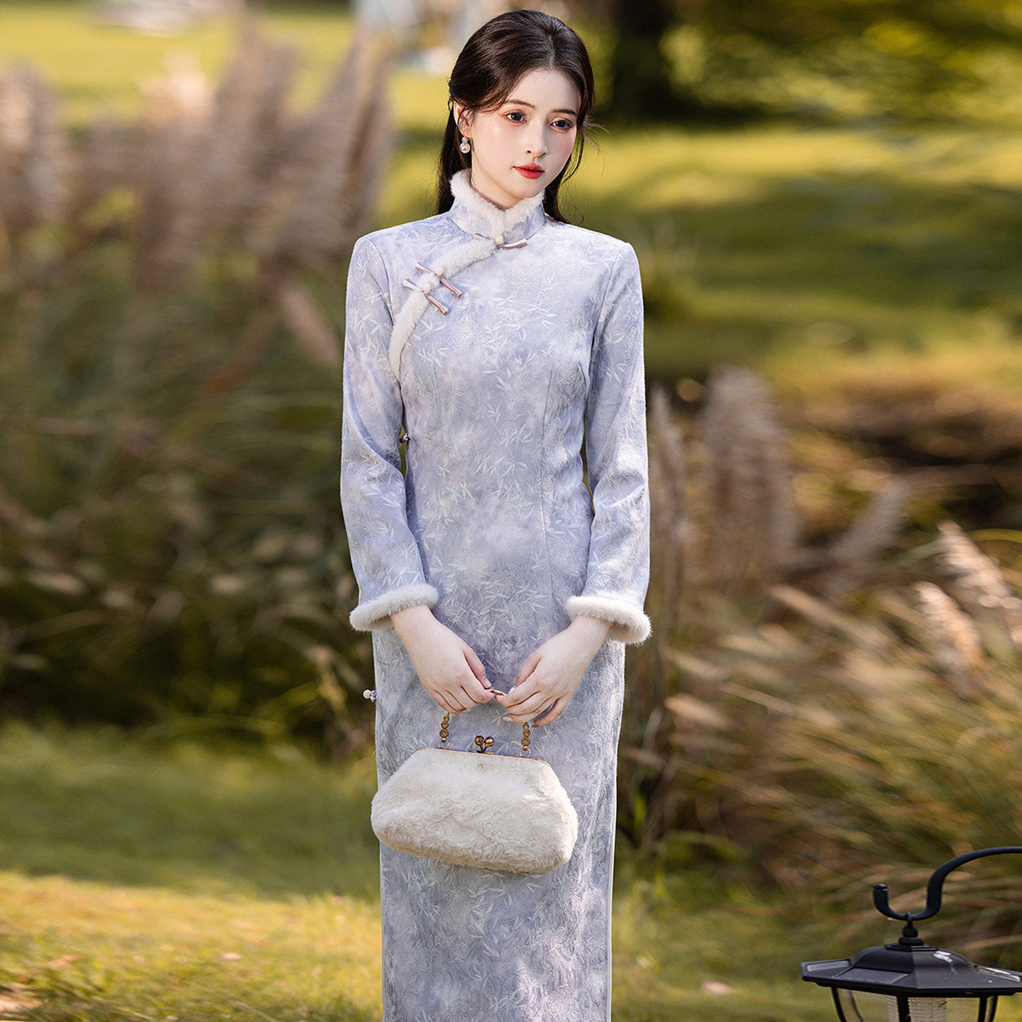 新中式加厚改良旗袍长袖冬装2025年新款年轻款少女日常可穿连衣裙