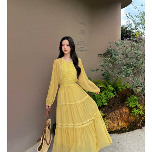 Zwinnie/詹维尼【晨曦】气质款长袖含吊带松紧腰连衣裙 GHH202603