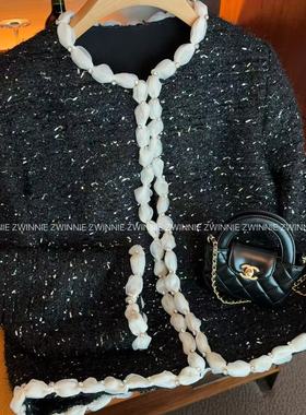 Zwinnie/詹维尼【黑曜手工坊小香风】重工手工钉钻外套 GYT202565