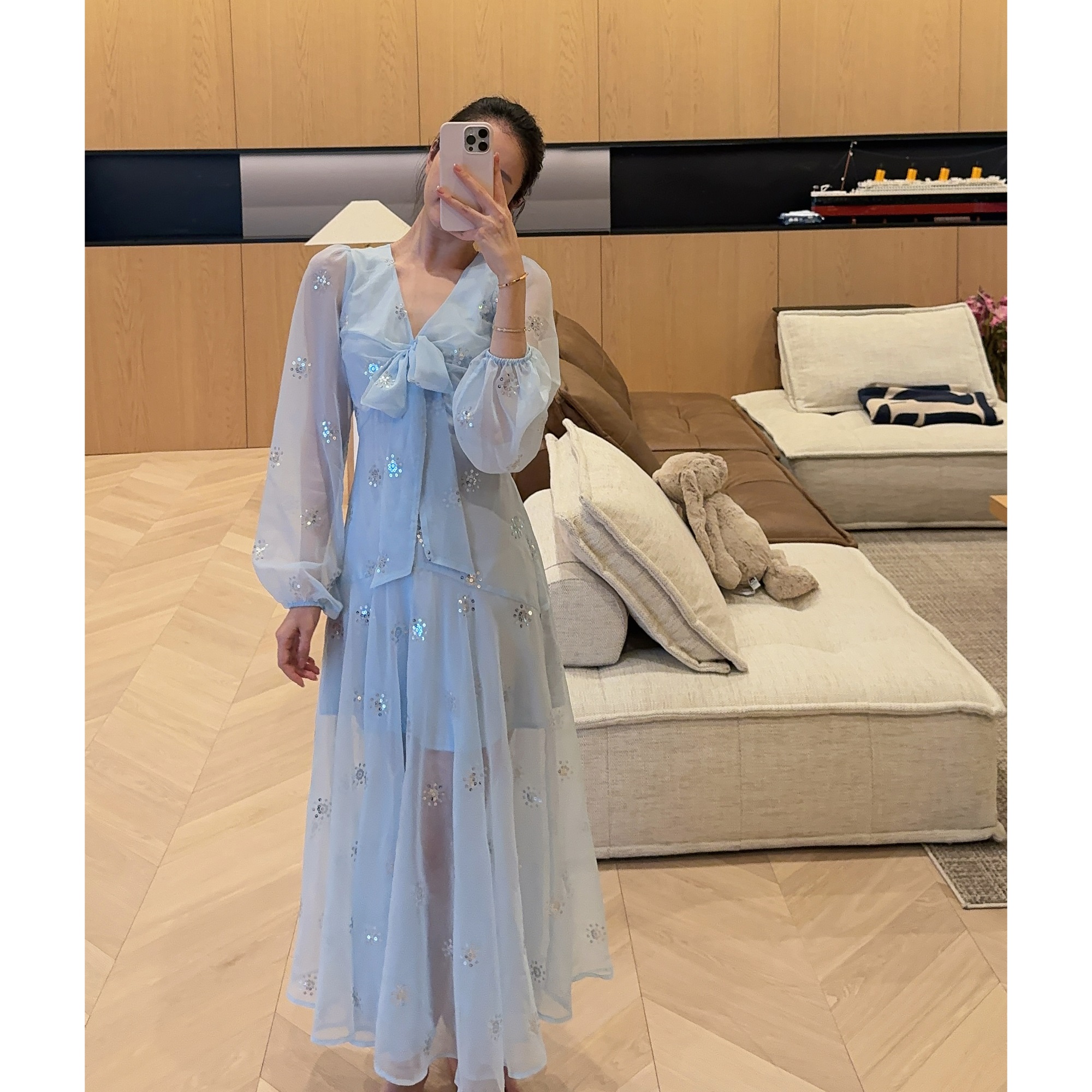 Zwinnie/詹维尼【蓝色之恋-独家系列】仙气氛围感连衣裙GHH202511