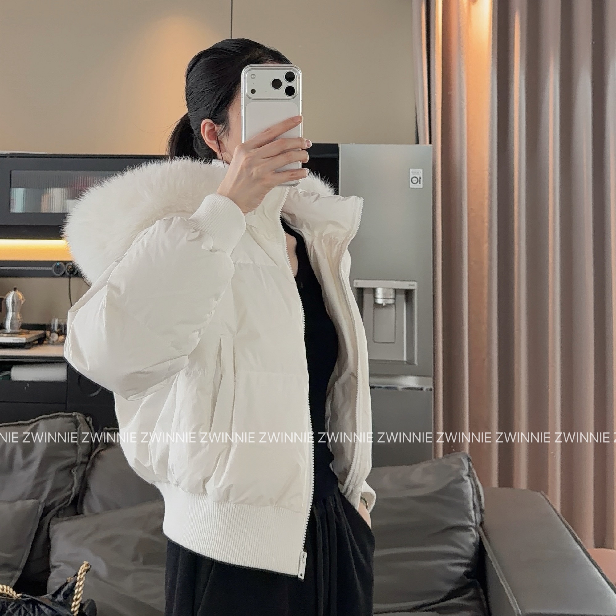 Zwinnie/詹维尼【大毛领短款羽绒服】白鸭绒羽绒服 GYS2025115