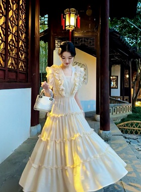 Zwinnie/詹维尼【白天鹅】棉纱超软 大裙摆用量巨大连衣裙