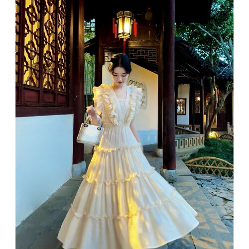 Zwinnie/詹维尼【白天鹅】棉纱超软 大裙摆用量巨大连衣裙