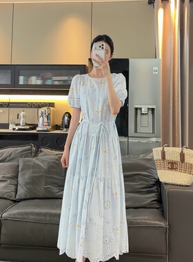 Zwinnie/詹维尼【婴儿蓝】100棉含腰带含吊带短袖连衣裙GHY202629
