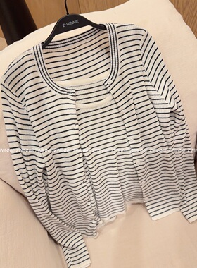 Zwinnie/詹维尼【羊毛条纹两件套】开衫+吊带上衣 XH-WGX202601