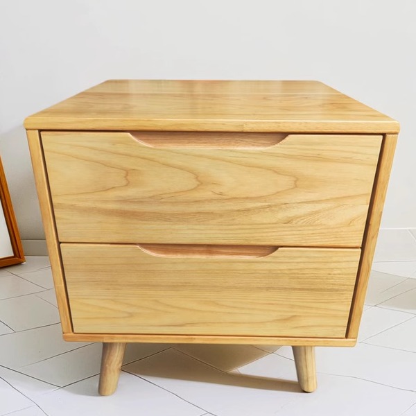 全实木北欧床头柜现代简约