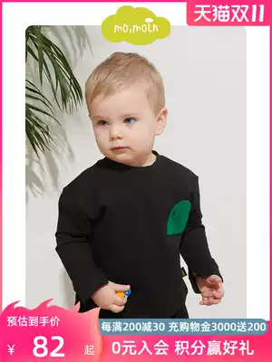 moimoln little clouds children's clothing boys and girls fashion short sleeve spring and autumn baby round neck comfortable cute top T-shirt