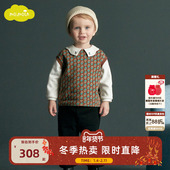 moimoln小云朵童装 子两件套 儿童上衣裤 冬季 男童洋气套装
