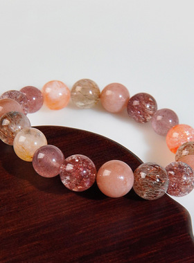 水晶烟花多宝串珠手链女小众高级感彩发晶红胶花超七手串饰品批发