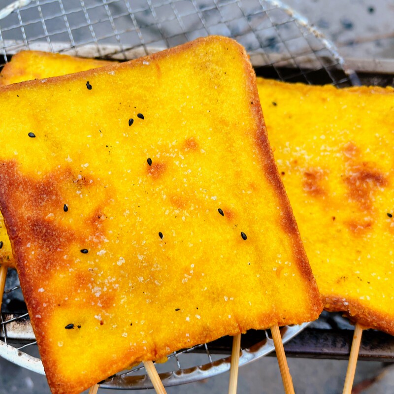 烧烤炸串裹鸡蛋液黄油面包片一袋10片带签子冷冻发货奶香十足