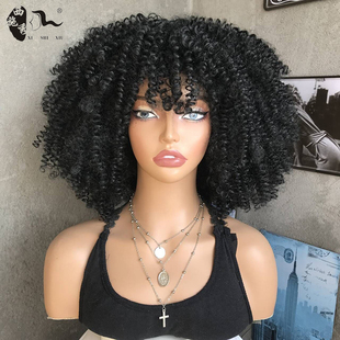 时尚假发女非洲爆炸头蓬松自然全头套Afro kinky curly hair wigs