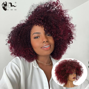 时尚辣妹短卷发爆炸头自然假发女头套Afro kinky curly hair wigs