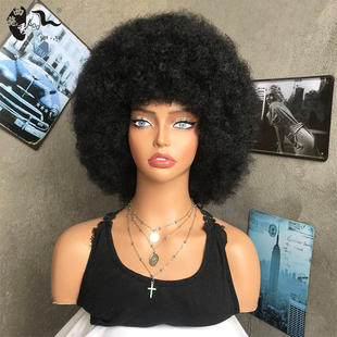 非洲假发女爆炸头蓬松舞台嘻哈个性化纤头套Afro kinky hair wigs