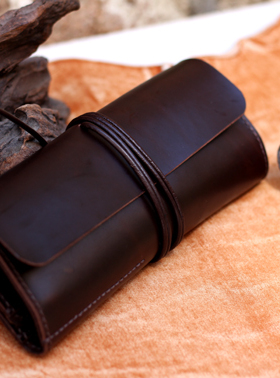 手工定制 牛皮调压杆包 收纳包 整理包 机械杆便携包皮套 言包