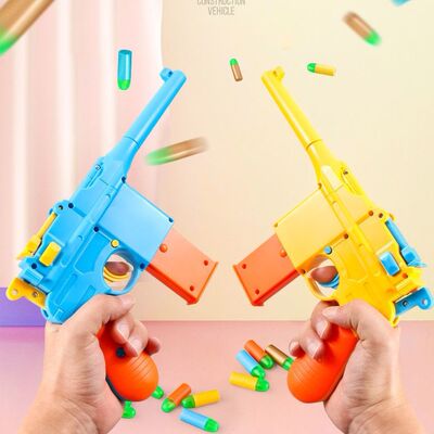 可发射软子弹儿童仿真驳壳枪抛壳枪玩具枪M1911手枪软弹枪萝卜枪