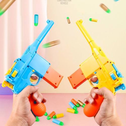 可发射软子弹儿童仿真驳壳枪抛壳枪玩具枪M1911手枪软弹枪萝卜枪