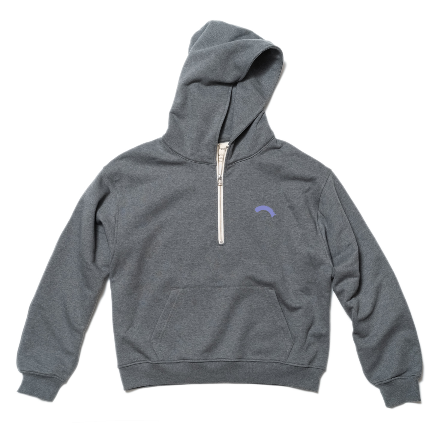 超宽松半拉链连帽套头卫衣