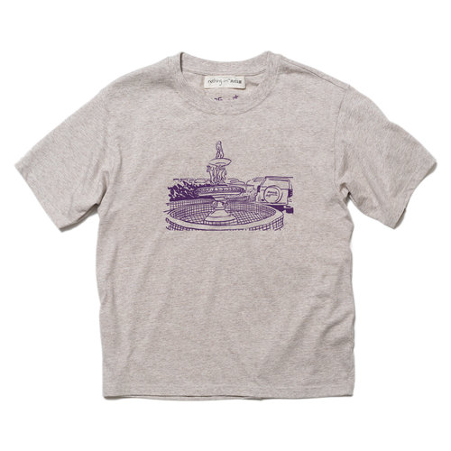 落肩螺纹领宽松全棉短袖T恤