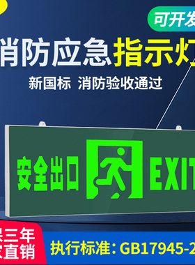 GB17945-2024新国标安全出口指示牌防水疏散通道消防应急标志灯