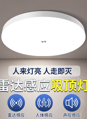低压24V36V雷达感应灯led过道楼梯走廊物业红外人体声光控吸顶灯