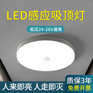 低压DC24v36V声光控红外人体感应灯雷达吸顶灯物业仓库楼梯过道灯